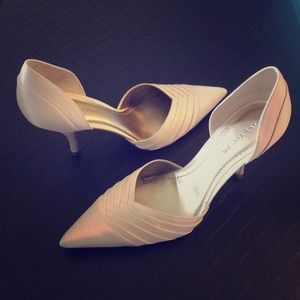 Ann Taylor Champagne Satin Heels